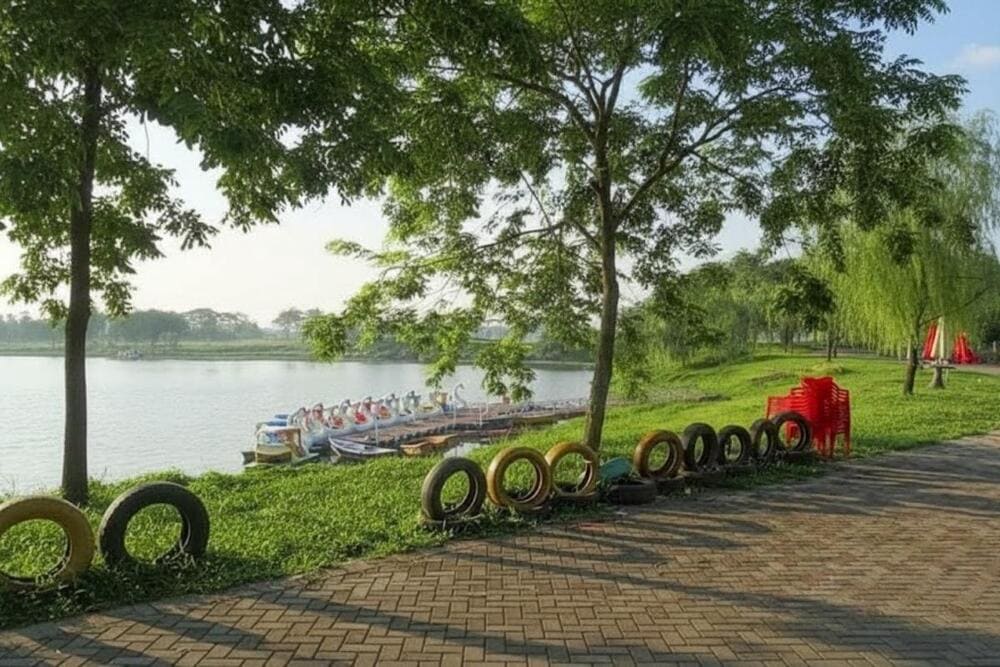 Kh&ocirc;ng gian xanh ph&ugrave; hợp cho những hoạt động thể dục, đạp xe.